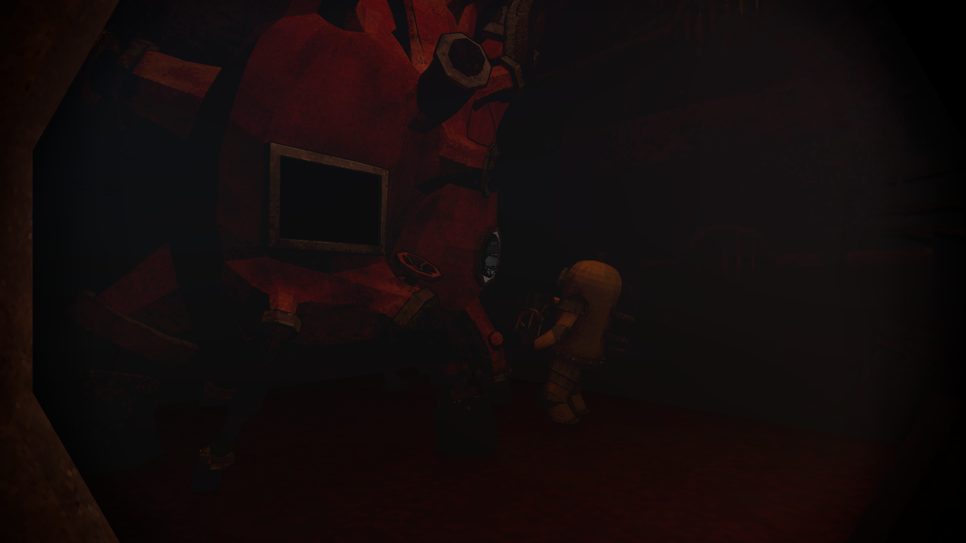 Diver in submarine corridor